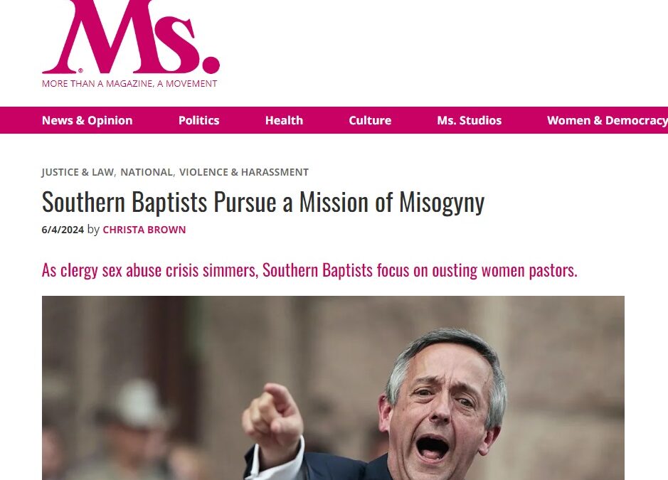 Christa Brown’s Ms. Magazine Article: Southern Baptists on a Mission of Misogyny